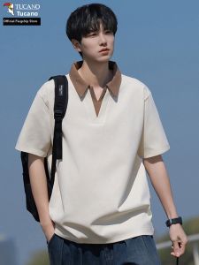 TUCANO | Summer Slim-fit New American-style Contrast Color Polo Shirt Fake Two-piece