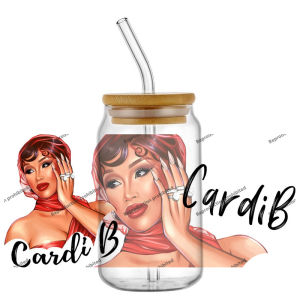 Funko | Hotsale Popular Female Rapper Pretty Cardi B 16oz UV DTF 3D Transfer Sticker Fashion Decals Glass Can Cups Creative Craft DIY