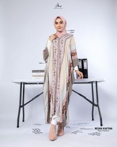 ARRAFI Resha Kaftan Dress Wanita Dewasa Muslim Rayon Premium Motif √ Armyna Hijab ||