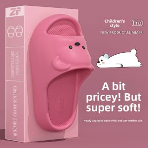 MONLEYTA | Cute Bear Childrens Slippers Thick Bottom Indoor Home Anti-Slip Parent-Child Slippers EVA Material All Seasons Comfortable