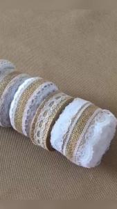 ZEO 2m Handmade Decorations Linen Volume Burlap Ribbon Cloth Roll Lace DIY Manual Accessories