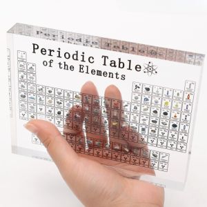 Acrylic Display Periodic Table With Real Elements For Kids School Teaching Birthday Gifts Chemical Element Home Decor