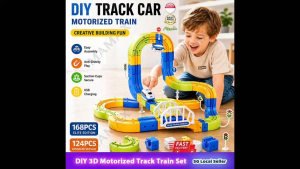 【SG Ready Stock】Kids DIY Motorized Track Car Toy Set★Anti-Gravity Electric Train✅USB Rechargeable Educational Toy✅124PCS/168PCS✅Wall Climbing Suction Track✅Christmas/Birthday Gift/Presents✅