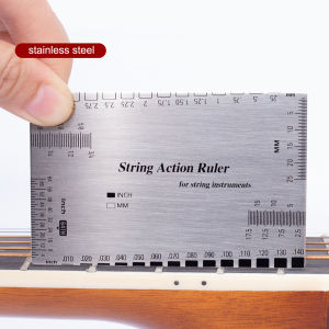 Stainless Steel Guitar String Action Ruler Gauge Repairing Tool for Luthier Fit for Guitar Ukulele Bass Banjo Mandolin