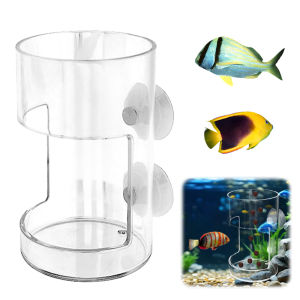 Acrylic Aquarium Fish Feeder Fish Tank Suction Cup Feeding Tray with Feeding Tube