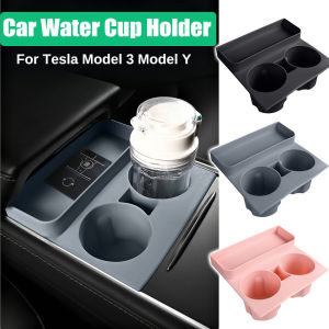 Car Storage Box For Tesla Model 3 Model Y Water Cup Holder Water Proof Console Organizer Cup Holder For Tesla