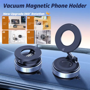 360° Rotation Adjustable Strong Magnetic Car Phone Holder Foldable Mount Foldable Phone Holder Vacuum Suction Cup Double-sided Magnetic Mobile Phone Holder Foldable Car Suction Holder