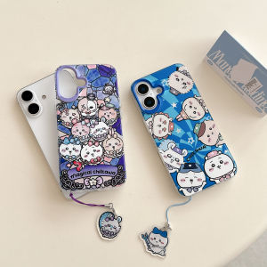 Chiikawa Ussachi Rabbit Design Gradient Protection Phone Case for Apple iPhone 14 plus 15 pro Max 16 Air Series Cute Anime Cartoon