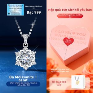 East Beauty | Dây Chuyền Hình Tuyết Bạc Sterling 999 Với Moissanite 1 Carat
