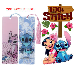 Cute cartoon Stitch Angie acrylic bookmark for anime fans and Women reading enthusiast reading accessories school season gift