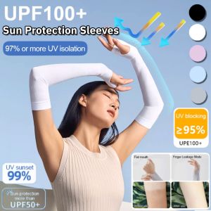Ice Silk Cool Loose Sun Protection Sleeves UV Protection Outdoor Driving Cycling Arm Gloves Breathable Sunblock Arm Hand Cover