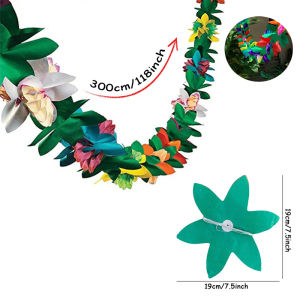 1PC 3m Hoa Giấy Trang Trí Tiệc Hawaii Hoa Giấy Hình Vòng Trang Trí Tiệc Mùa Hè Nhiệt Đới Tiệc Cưới Sự Kiện Ruy Băng Trang Trí