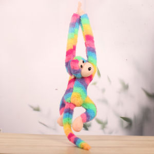 Long-Armed Monkey Plush Toy Call-Out Train Collision Avoidance Colorful Curtain Binding Doll for Children And Teenagers