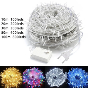 10/20/50m Outdoor LED String Lights Garland Waterproof Fairy Light Festoon Lamp Wedding Party Holiday Gardening Decoration Light