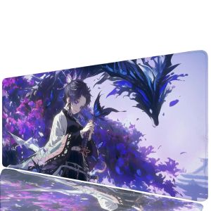 Bandai | 1pc Demon Slayer Kochou Shinobu Floor Mat Mouse Mat Desk Mat With Pad Gaming Accessories XXL Keyboard Pad Padding Mat