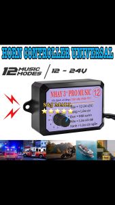 Car Horn Controller & Electric Speaker Sound Control Unit with 12 Sound Effects Switching 12-24V Car Truck Marine Boat