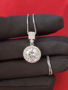 Diamcity (Free Gra Certificate) Perhiasan Perak Moissanite 925 Setelan 3 Karat Cincin Anting 5 Karat Liontin Kalung