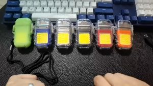 Flashlight Lighter Portable Type-c Fast Charging Transparent Waterproof Lighter COB Imported Wick Flashlight Lighter