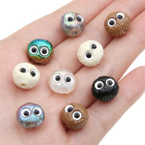 2pcs 12mm Handmade Acrylic Owl Beads Round Loose Spacer Beads for Earring Bracelet Necklace DIY Jewelry Craft Makng