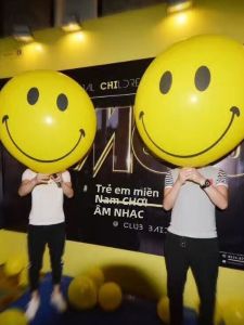 Balo Pha Lê Dày 36 Inch Siêu Lớn Cho Tiệc Tùng Bar Bóng Bay Hình Mặt Cười Violence Balo Trang Trí Cảnh Balo Lấp Lánh Sáng