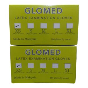 2Bxs Latex Gloves Glomed XS Small Medium Large Extra Large
