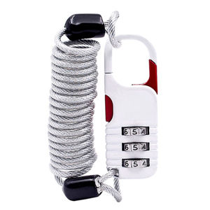 3 Digit Combination Padlock with Retractable Cable Anti-Theft Safety Password Lock for Suitcase Luggage Cabinet Backpack Lock