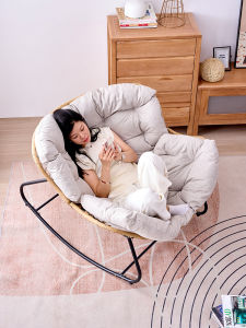 Rocking Chair Living Room Accessible Luxury Balcony For Home Casual Recliner Internet Celebrity Rattan Iron Modern Double Recliner Rocking Chair