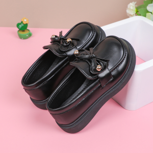 Korean fashion kids shoe loafers shoes for kids girl rubber flat balck shoes for kids size 28-36