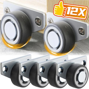 12 bộ Giá Lắp một bên Bánh xe đẩy Directional theo dõi ròng rọc im lặng nội thất cao su Caster bánh xe xoay cho xe đẩy ngăn kéo tủ bếp