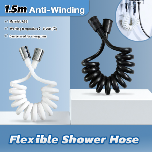 MaxPlus 1.5m Scalable Sprinkler Hose For Shower And Bidet Black White