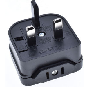 US Standard Two Flat to UK / EU Standard Two round with Fuse Conversion Plug Embedded Flip Cover 5A Electrical Connector
