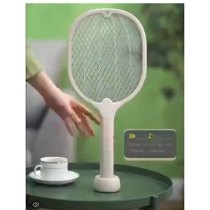 Raket Nyamuk Listrik Cas Ori 3 in 1 Multifungsi Perangkap Nyamuk Raket Nyamuk Berdiri Raket Nyamuk 2 Mode Charger USB Kabel