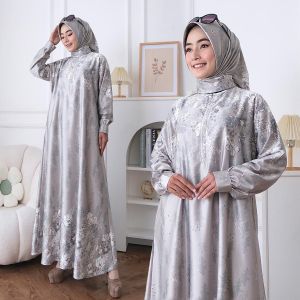 set hijab gamis muslimah motif bunga busui edisi arumi dress vol3 gamis elegan kondagan