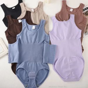 New Bodysuit Shapewear with Zipper Belt Women Tummy Control Fajas Body Shaper Waist Trainer Slimming Cincher Corset Tops