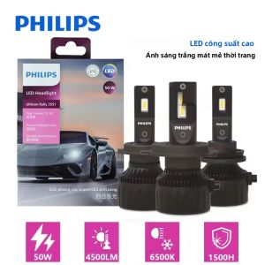 Philips | Đèn Pha Ô Tô Philips Ultinon Rally 3550 LED H7 H4 H11 HB3 HB4 HIR2 9005 9006 9012 100W Công Suất Cao 6500K Ánh Sáng Trắng Sáng Lắp Đặt Phổ Thông