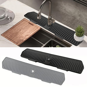24.01/29.92 Inch Kitchen Silicone Faucet Mat Water Catcher Mat Sink Large Size Splash Pad Countertop Drain Drying Protector