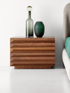 GOOFANSER | North American Walnut Wood Bedside Table Mid-Century Minimalist Design Small Storage