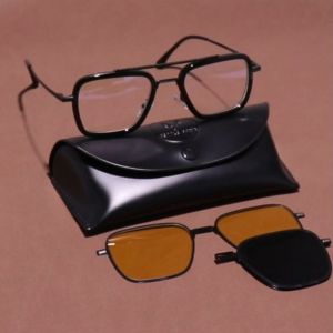 Gentle Fawn Kacamata Clip On Aviator 3in1 Free Clip Lens Polarized Bahan Metal Kuat Kokoh Bisa Minus Multifungsi 7701