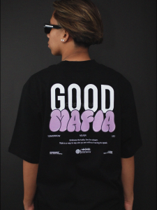 EMBRACE THE HUSTLE - V172 - GOOD MAFIA - PREMIUM BLACK Cotton Top Asian Tshirt