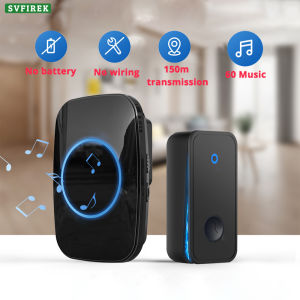 Self Powered Wireless Doorbell Waterproof Door bell No Battery 150M Range UK plug Ring Bell