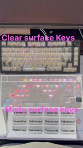 132 Keys Transparent Keycaps with Multi-Language English/ Korea /Russian for Mechanical Keyboard AK820 Pro Clear/ Misty Surface