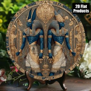 CIFbuy | 2D Vintage Egyptian Pharaoh Round Aluminum Sign 8x8in for Home Wall Decor