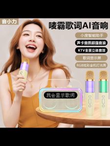 U8AI Voice Intelligent Wireless Bluetooth Stereo Sound Card Portable K-Song Microphone Audio System with Double Speakers