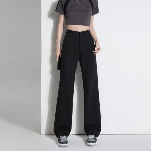 Quần Jeans Nữ Ống Đứng Lưng Cao Chất Liệu Denim Mềm Mại Thoải Mái Kiểu Dáng Rộng Phong Cách Đường Phố Hàn Quốc Thích Hợp Cho Mùa Xuân Thu