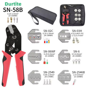 Crimping Tool Set Pressed Pliers Electrician Tools Electrical Terminals Clamp Electronics Press Connector Hand Jaws SN-58B 2549