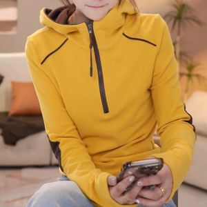 Áo Sơ Mi Dài Tay Ấm Áp Có Mũ Trùm Đầu Thời Trang Mùa Thu Đông Cho Nữ Áo Chui Đầu Thường Ngày Dài Tay Thường