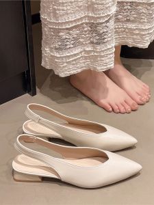 Giày Sandal Đế Lửng Ôm Đầu Phong Cách Pháp Cao Cấp Cho Nữ Mùa Hè 2025 Thời Trang Giày Đế Đơn Giản Đế Lửng Giày Đế Đơn Cho Váy