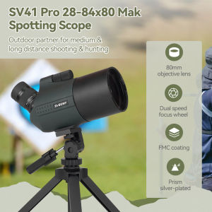 SVBONY SV41 Pro MAK Spotting Scope 28-84X80  Large Diameter FMC Optics Monoculars Telescope Spotting Scope Observation Lightweight and Portable with Dot Sight Tripod for Astrophotography