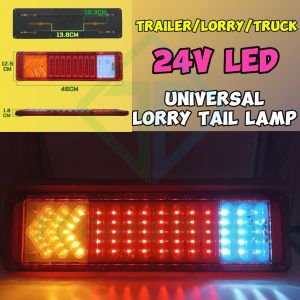 Lampu Belakang Petak 46cm 24V LED Light Universal Tail Lamp Besi Brake Signal Reverse Malam Lori Treler Trak 1 Pcs