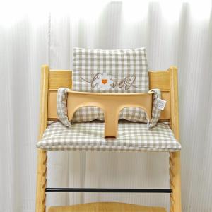 2025 childrens checkered dining chair cushion baby high foot chair cushion baby pure cotton anti slip high footstool cushion
